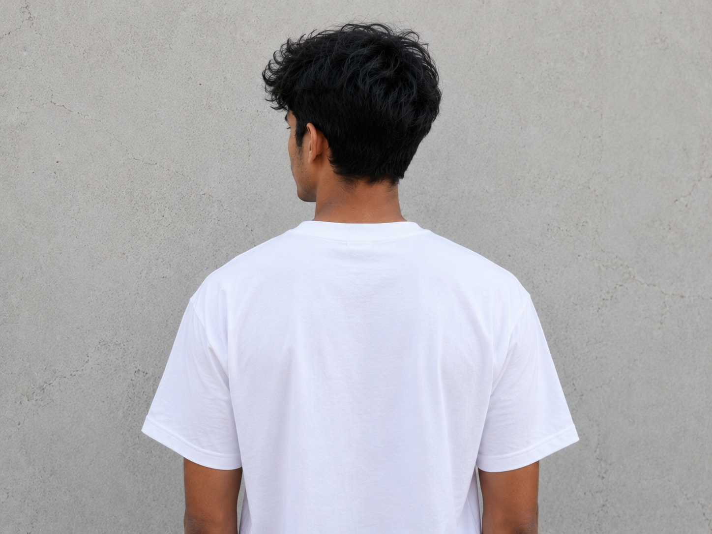 Premium white oversized Tech-Core graphic T-shirt for men. Soft cotton fabric, bold Y2K streetwear design, regular fit, perfect for everyday wear.