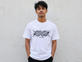 Premium white oversized Tech-Core graphic T-shirt for men. Soft cotton fabric, bold Y2K streetwear design, regular fit, perfect for everyday wear.